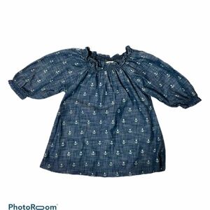 Hatley Anchor Tunic Sz 4 Chambray Blue